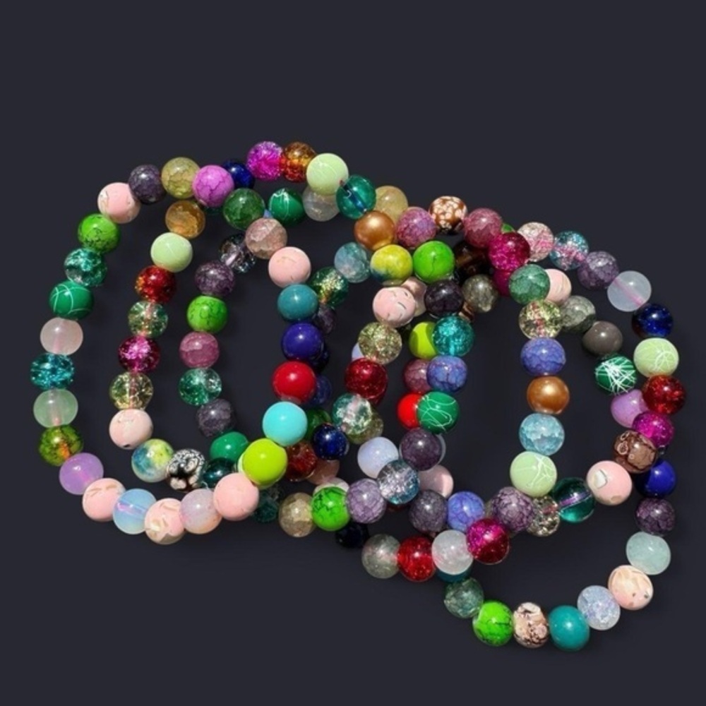 Multicolor Glass Bead Bracelet